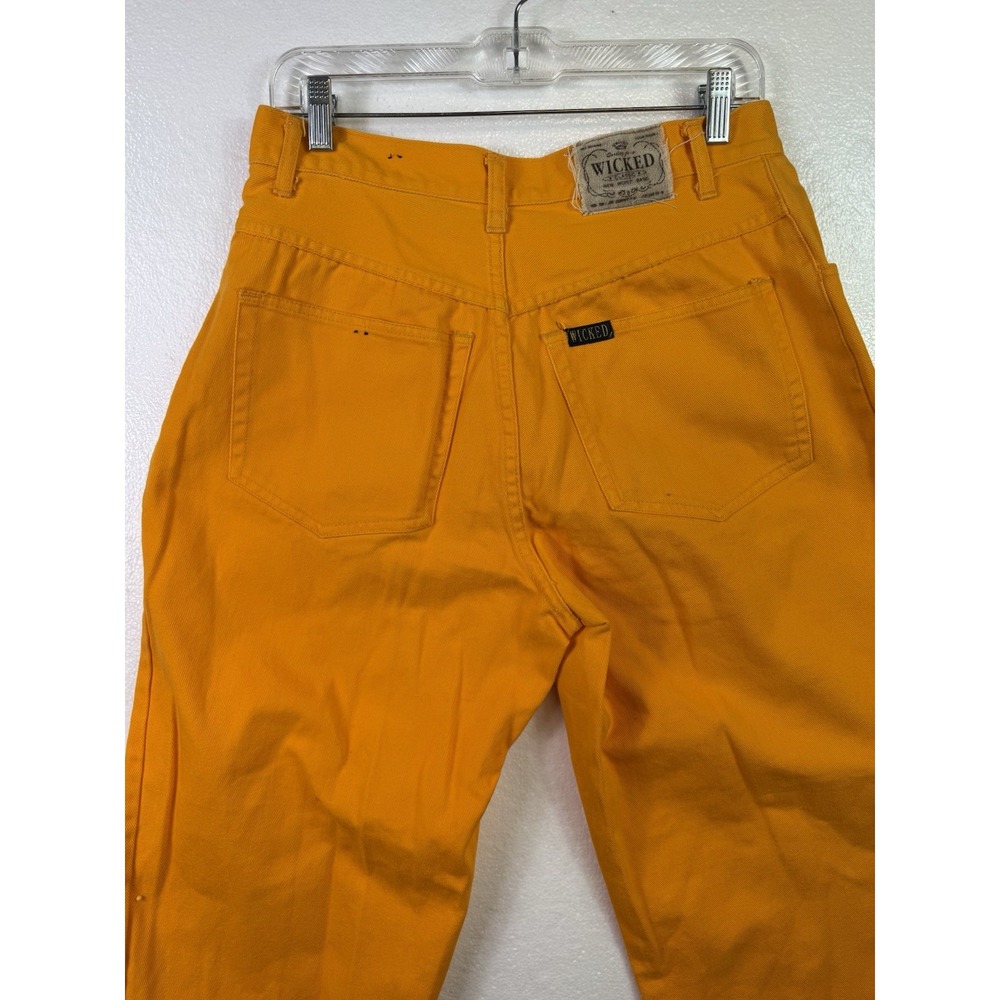 Vtg Wicked Jeans Mens 32x30 Orange Denim 100% Cotton Y2K Hipster Punk Retro Logo